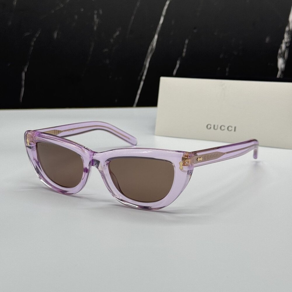 NEW GUCCI SUNGLASSES GG1521S 004 LIGHT PURPLE EYEWEAR